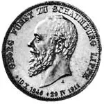 3 Mark Schaumburg-Lippe Fürst Georg 1911 sehr schön bis vorzüglich 3 Mark Schaumburg-Lippe Fürst Georg 1911 sehr schön bis vorzüglich