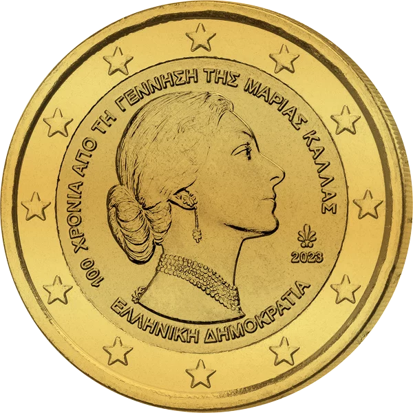 2 Euro Griechenland 100. Geburtstag von Maria Callas 2023