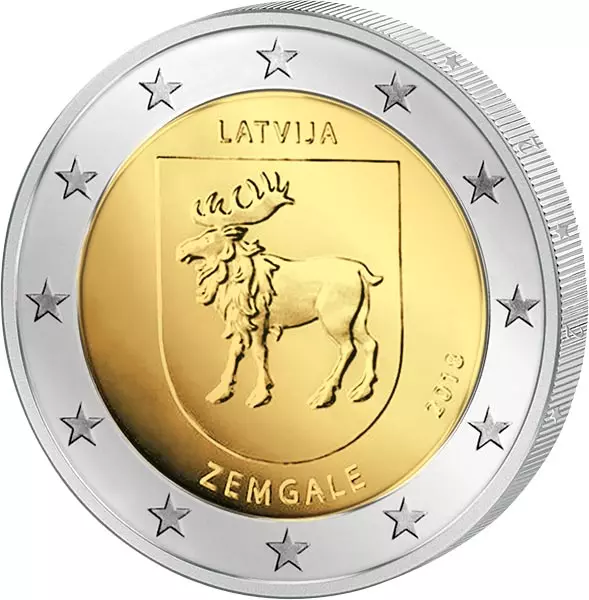 2 Euro Lettland Region Semgallen 2018
