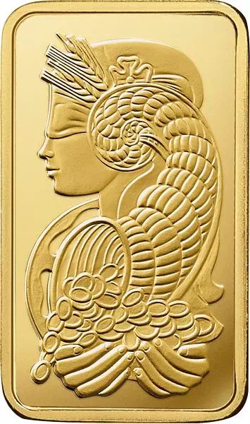 5 x 1 Gramm Goldbarren Fortuna
