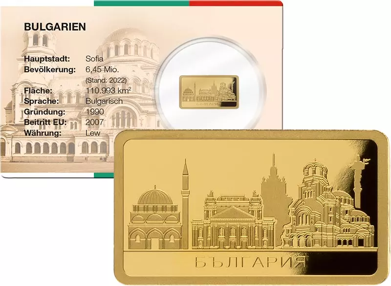 Goldbarren 30 Jahre Europäische Union - Bulgarien
