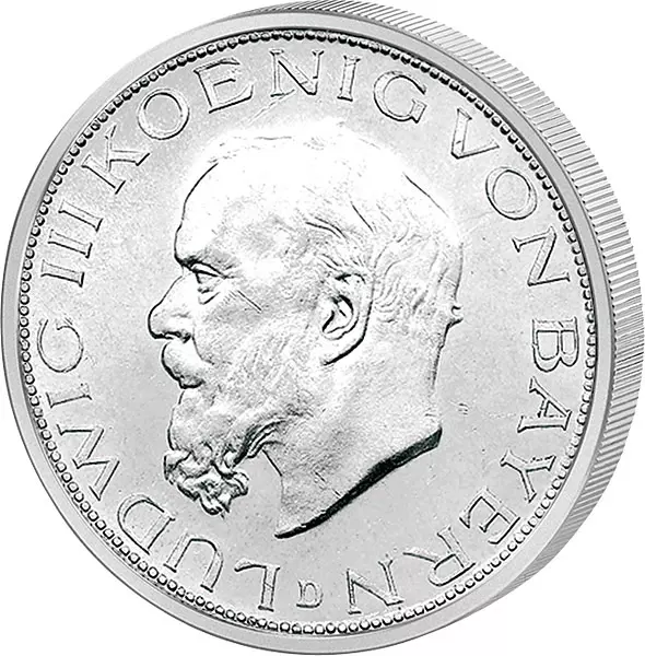 2 Mark Bayern König Ludwig III. 1914 vorzüglich