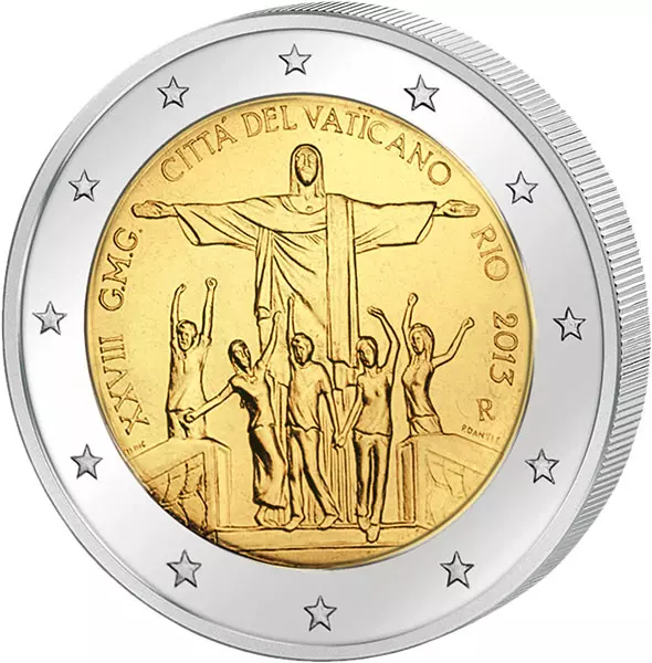 2 Euro Vatikan Weltjugendtag Rio de Janeiro 2013