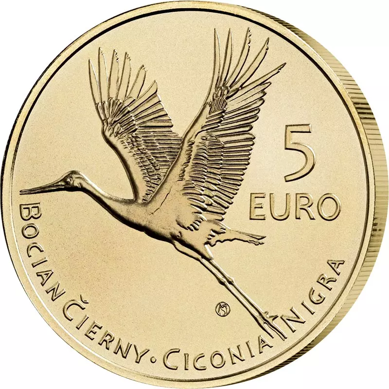 5 Euro Slowakei Flora und Fauna - Schwarzstorch 2023