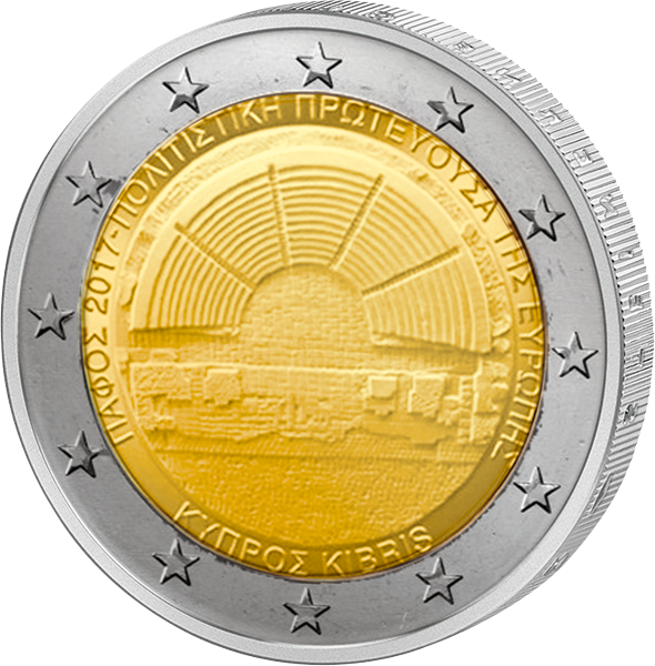 Vorderseite 2 Euro Zypern Kulturhauptstadt Paphos 2017