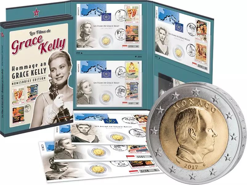 3 x 2 Euro Numisbriefe Hommage an Grace Kelly 2015-2017