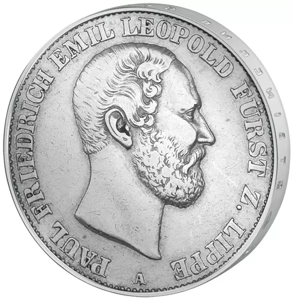 Vereinstaler Lippe-Detmold Fürst Paul Friedrich Emil Leopold 1860-1866