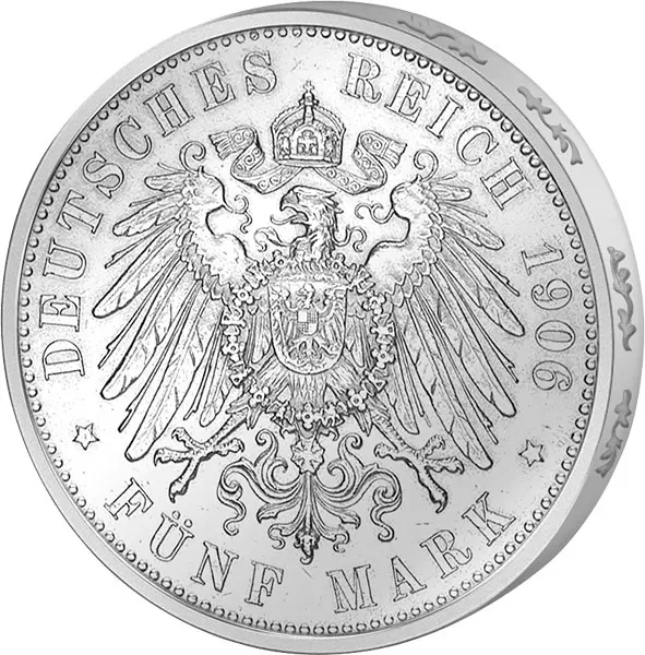5 Mark Bremer Schlüssel 1906 vorzüglich 5 Mark Bremer Schlüssel 1906 vorzüglich