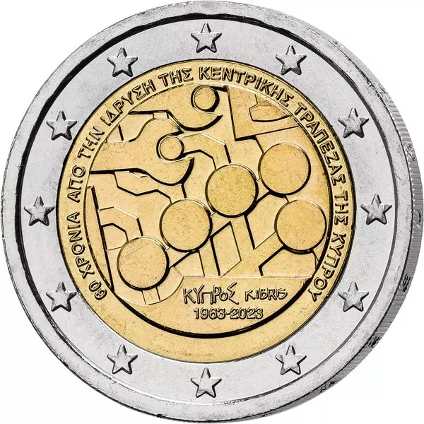 2 Euro Numisbrief Zypern 60. Jahrestag der Gründung der Nationalbank von Zypern 2023