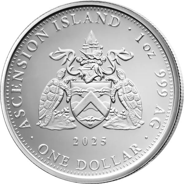 25 x 1 Unze Silber Ascension Island Schiff 2025