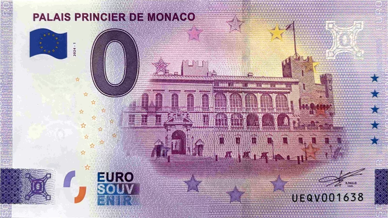 0-Euro-Banknote Monaco Fürstenpalast 2024