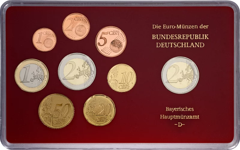 Euro-Kursmünzensatz BRD inkl. 2-Euro-Gedenkmünze Mecklenburg-Vorpommern Römische Verträge 2007 Polierte Platte