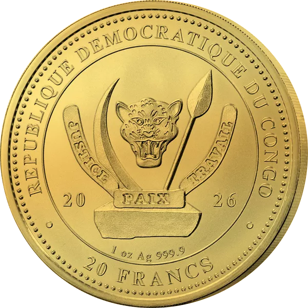 20 Francs Kongo World's Wildlife - The Shark 2026 Golden Holographic