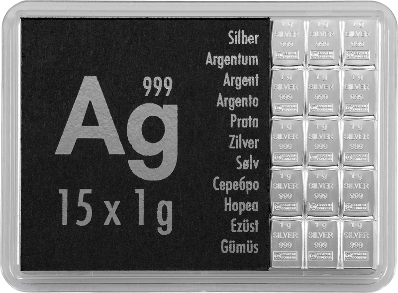 15 x 1 Gramm Silber-Knickbarren CombiBar
