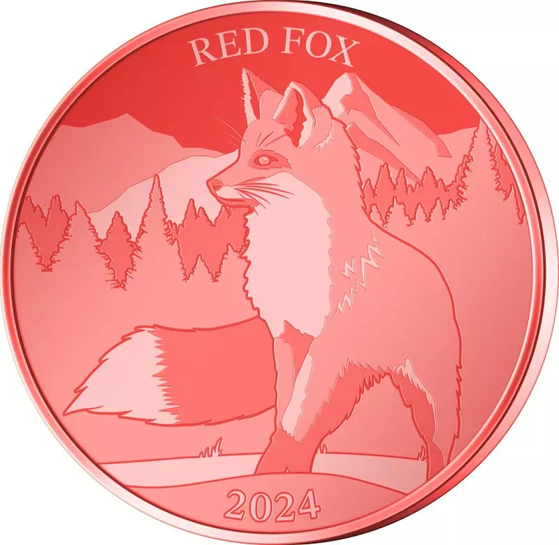 1 Dollar Samoa Titanmünzen Bunte Tierwelt - Rotfuchs 2024