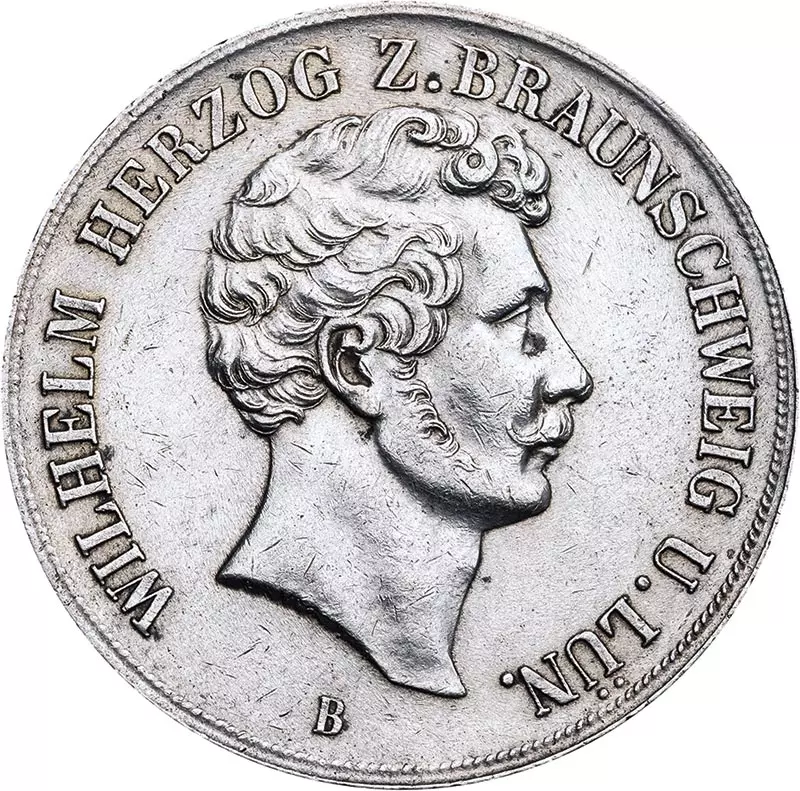 Doppeltaler Braunschweig Herzog Wilhelm 1842-1855
