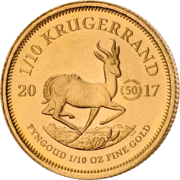1/10 Unze Südafrika Krügerrand 50 Jahre Jubiläum 2017 1/10 Unze Südafrika Krügerrand 50 Jahre Jubiläum 2017