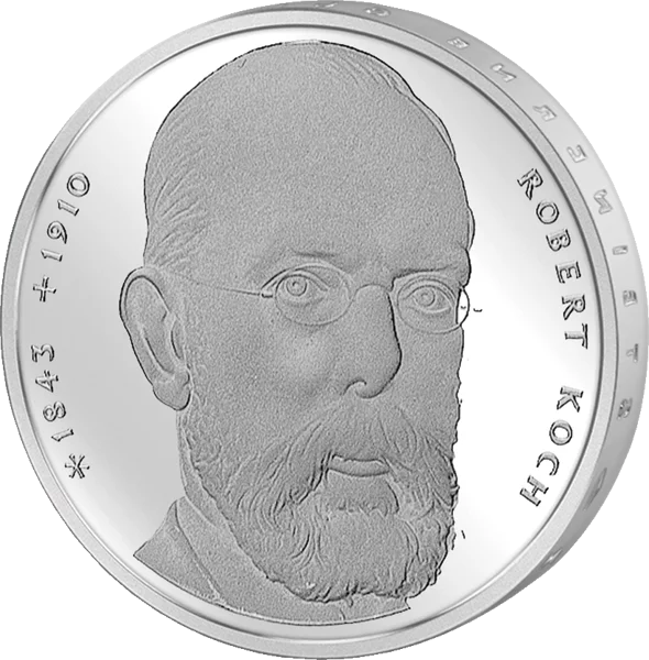 10 DM Münze BRD Robert Koch 1993 Polierte Platte