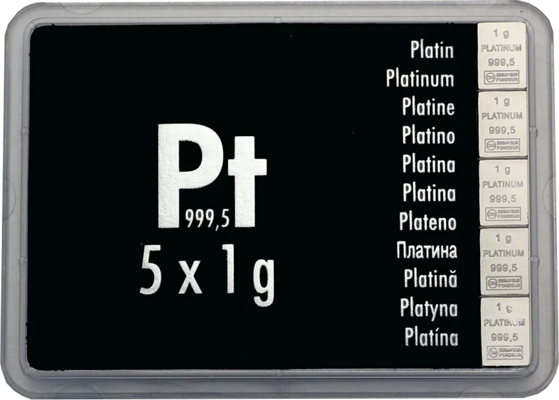 5 x 1 Gramm Platin-Knickbarren CombiBar