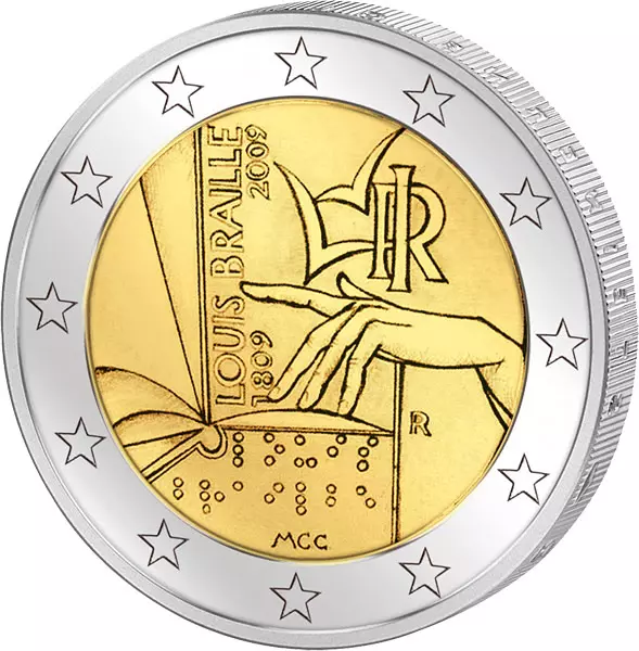 2 Euro Italien Louis Braille 2009 2 Euro Italien Louis Braille 2009