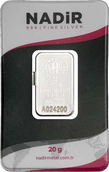 20 Gramm Silberbarren Nadir Metal Rafineri
