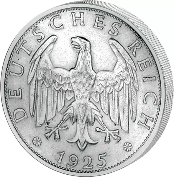 1 Reichsmark Weimarer Republik Eichenlaub 1925-1927