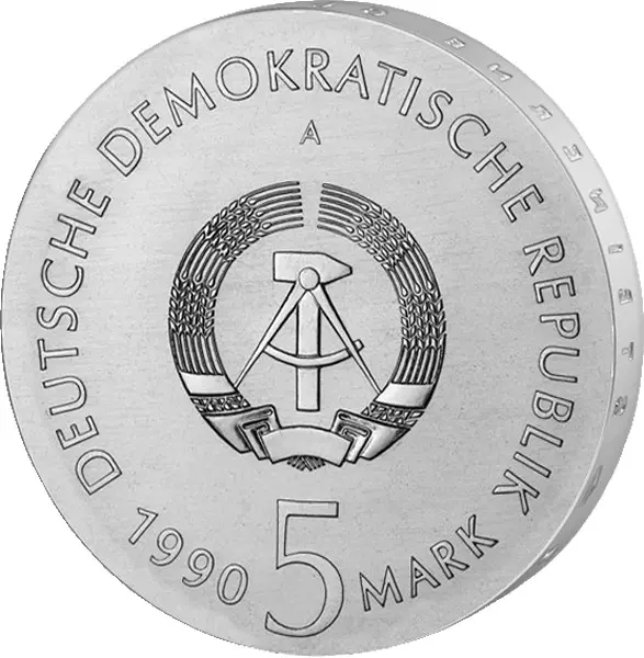 5 Mark DDR Kurt Tucholsky 1990 Stempelglanz
