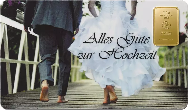 2,5 Gramm Gold Heimerle & Meule Finecard - Hochzeit