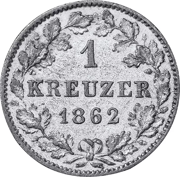 1 Kreuzer Württemberg König Karl 1865-1873