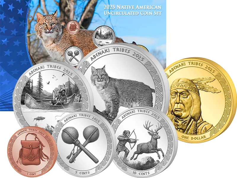 1 Cent - 1 Dollar Native American Kursmünzensatz der Abenaki 2025