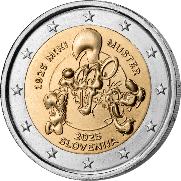 2 Euro Numisbrief Slowenien 100. Geburtstag Miki Muster 2025