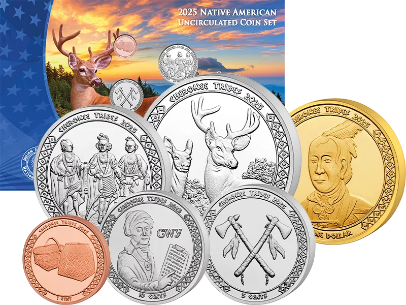 1 Cent - 1 Dollar Native Americans Kursmünzensatz der Cherokee 2025