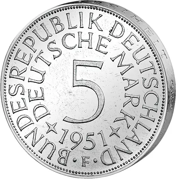 5 DM BRD Silberadler 1951 sehr schön (D)