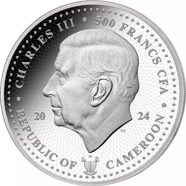 500 Francs Kamerun Mysterious Rhodium Indian Life - Blauer Pfau 2024