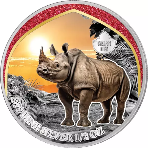 500 Francs Kamerun Mysterious Rhodium Indian Life - Panzernashorn 2024