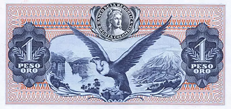 1 Peso Banknote Kolumbien 1970-1974