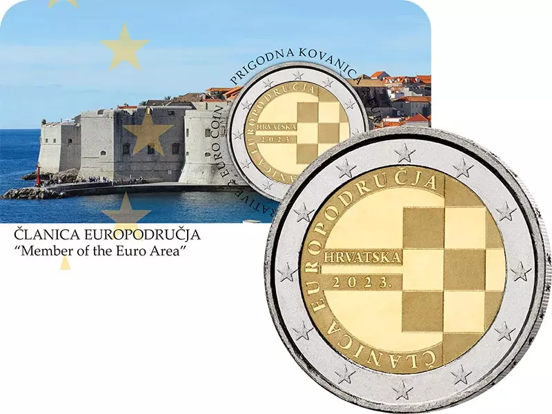 2 Euro Kroatien Einführung des Euro als offizielle Währung 2023