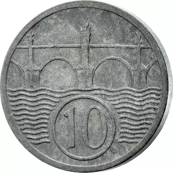 10 Haleru Böhmen und Mähren Brücke 1940-1944 sehr schön