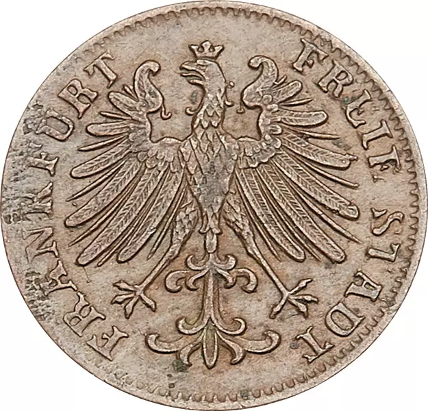1 Heller Freie Reichsstadt Frankfurt 1852-1858