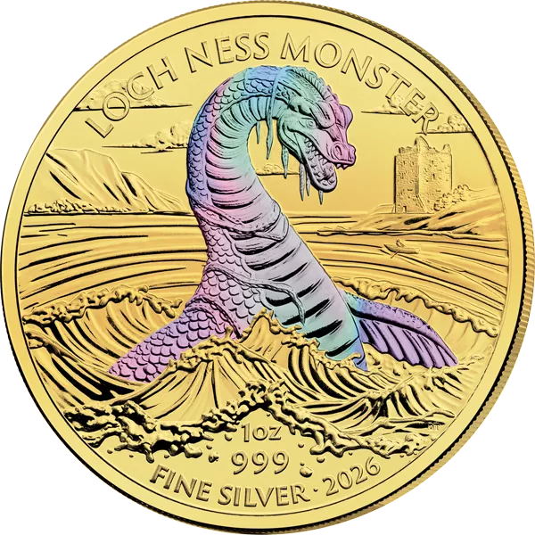 2 Pounds Großbritannien Loch Ness Monster 2026 Golden Holographic