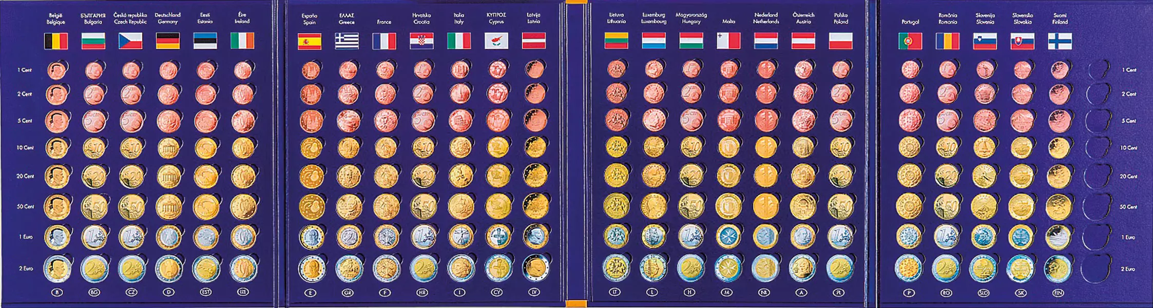 Münzalbum für 26 komplette Euro-Kursmünzensätze