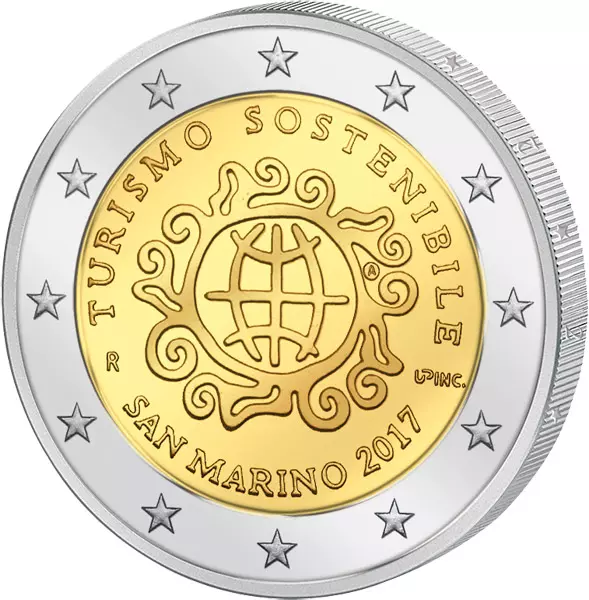 2 Euro San Marino Internationales Jahr des nachhaltigen Tourismus 2017