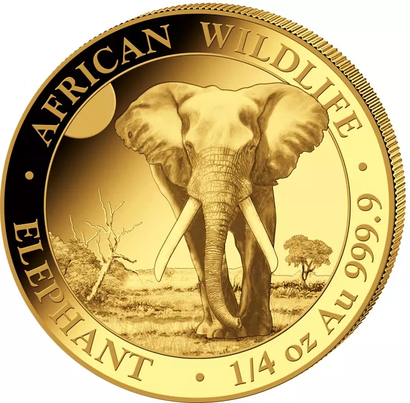 1/4 Unze Gold Somalia African Wildlife - Elefant 2025