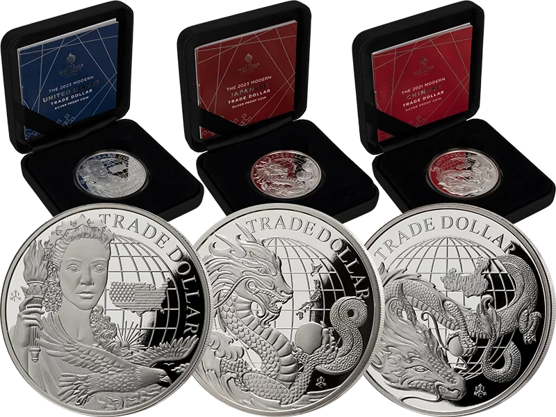 3er Set St. Helena Trade Dollar 2021-2023