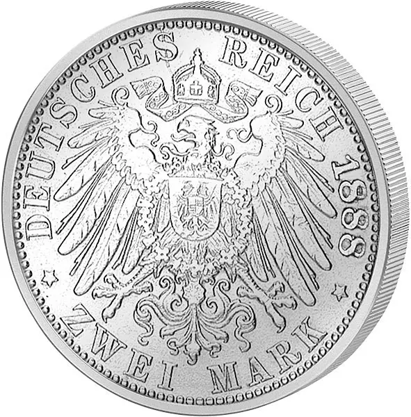 2 Mark Preußen Kaiser Wilhelm II. 1888 sehr schön 2 Mark Preußen Kaiser Wilhelm II. 1888 sehr schön