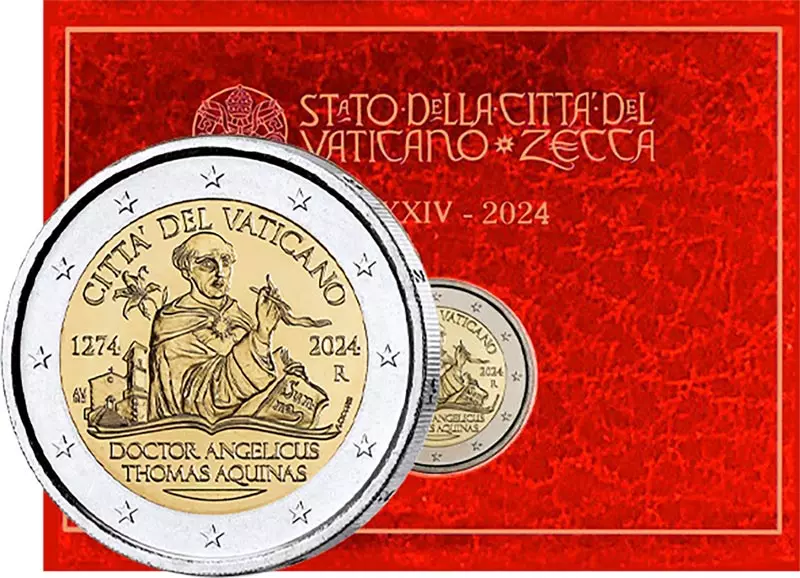 2 Euro Vatikan 750. Todestag Heiliger Thomas von Aquin 2024