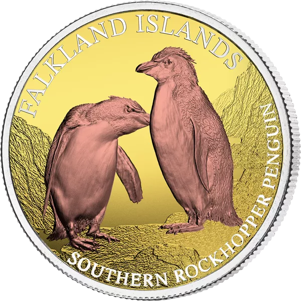 5 Pounds Falklandinseln Southern Rockhopper Penguin 2026 Triple Gold Edition