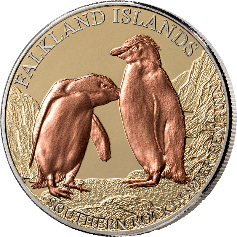 5 Pounds Falklandinseln Southern Rockhopper Penguin 2026 Triple Gold Edition
