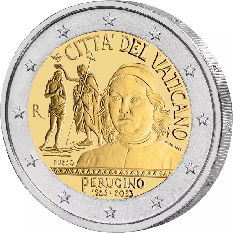 Doppelnumisbrief Vatikan und San Marino 500. Todestag Pietro Perugino 2023