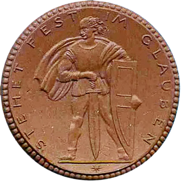 Porzellanmedaille Dresden auf den Volkskirchlichen Laienbund der evangelischen Kirche